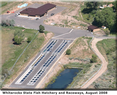 Aerial view of the existing Whiterocks State Fish Hatchery