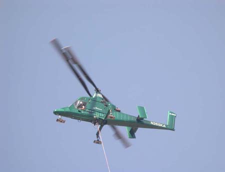 08-Clements Lake stabilization, KMAX Helicopter was used to transport equipment to worksite