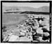 HAER photo of upstream face of East Timothy Lake Dam, looking east, July 1985