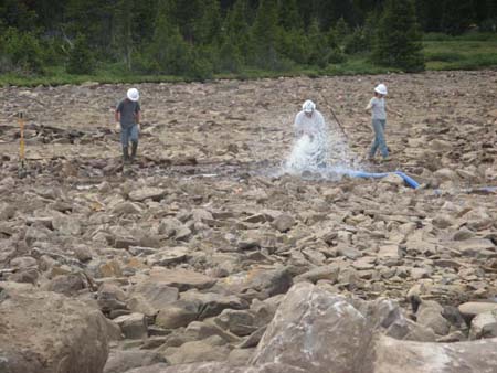 20-Five Pont Lake Stabilization, washing fines into channel