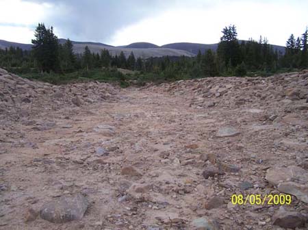 22-Five Point Lake stabilization, finished channel, looking downstream from top gabion