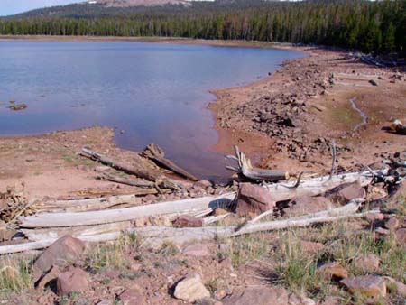 02-Island Lake Dam inlet and upstream face at start of stabilization project