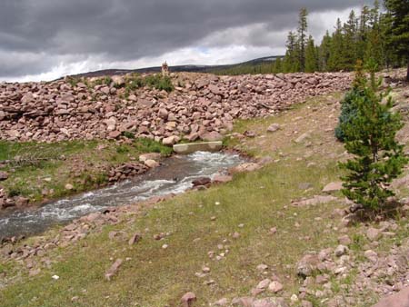 1-Outlet from Island Lake Dam before stabilization