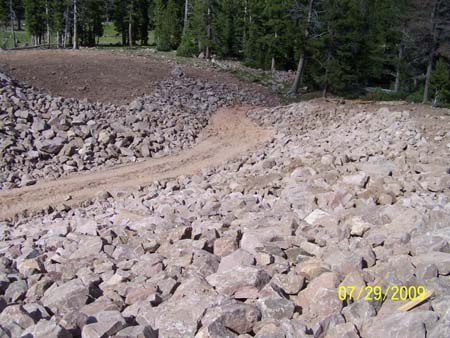 15-Kidney Lake Stabilization, looking downstream to completed breach channel