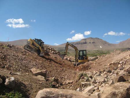 08-Superior Lake Stabilization, placing riprap after cutoff walls are in place