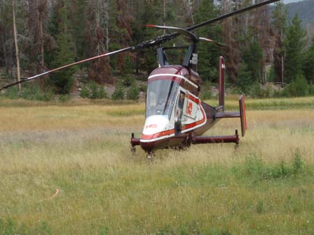 02a_Helicopter used to air lift equipment and supplies to Water Lily Lake