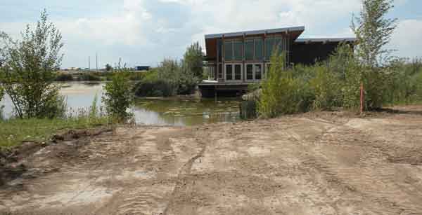 Boardwalk construction at Discovery Point, Utah Botanical Center